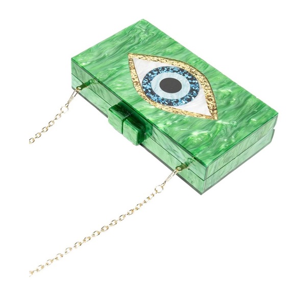 Green eye acrylic clutch purse new - Picture 3 of 6
